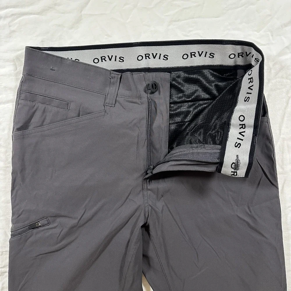 Orvis Men's Pants Tech Quick Dry Water Repellent Stretch Breathable Gray 32 x 32
